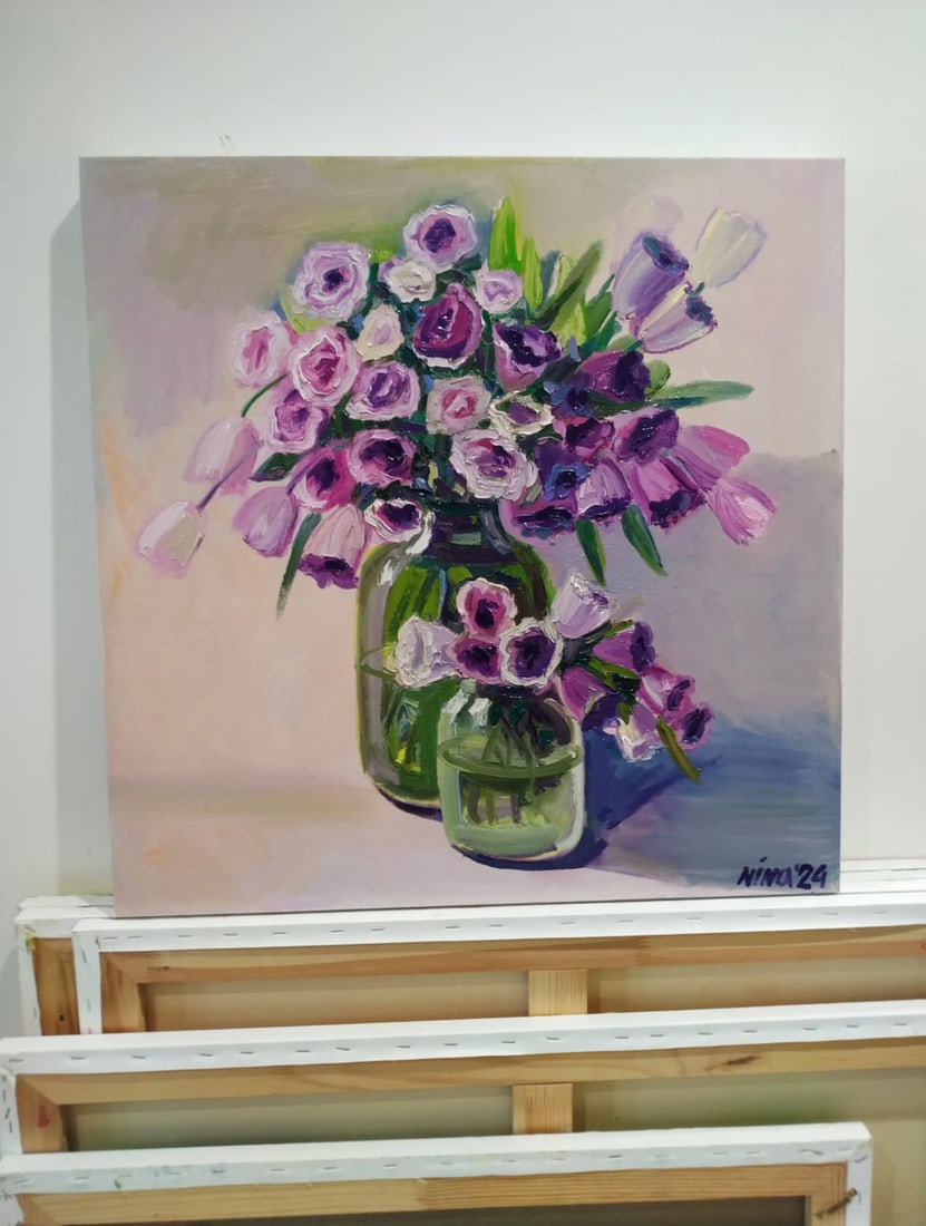Oil painting Eustoma Nina L - 10