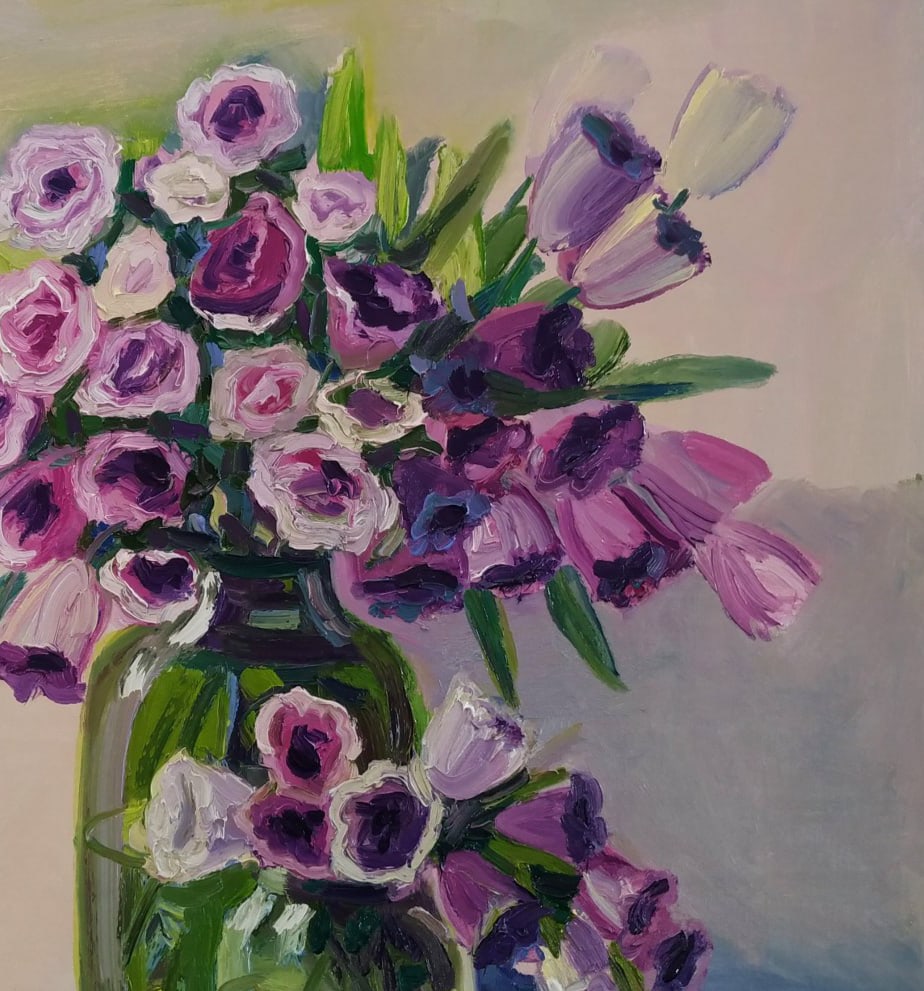 Oil painting Eustoma Nina L - 3