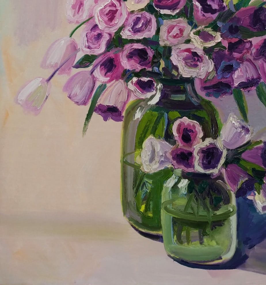 Oil painting Eustoma Nina L - 4