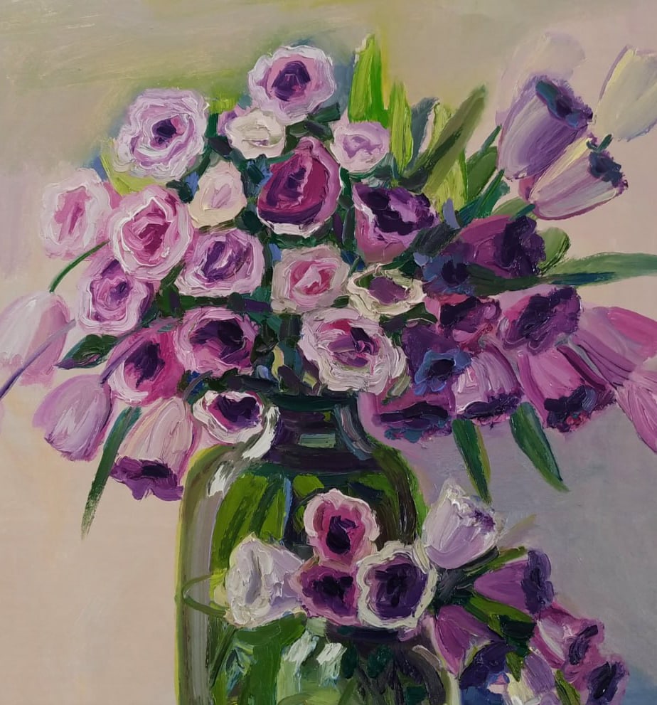 Oil painting Eustoma Nina L - 7