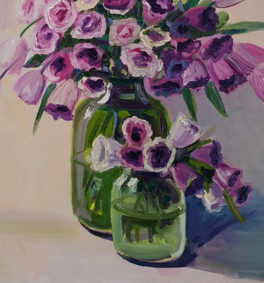 Oil painting Eustoma Nina L - 8