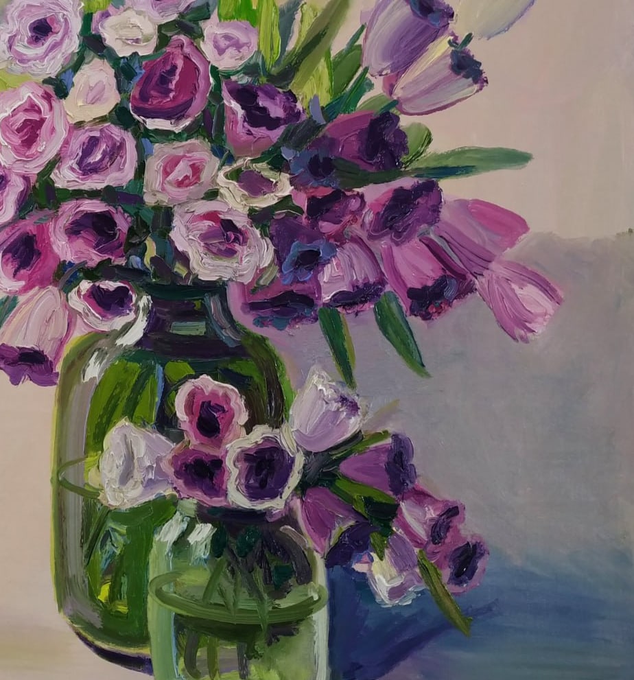 Oil painting Eustoma Nina L - 9