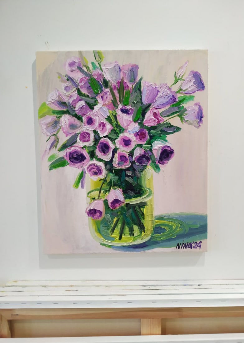 Oil painting Eustoma Nina L - 10
