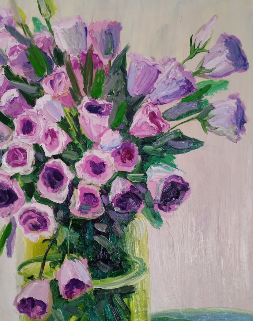 Oil painting Eustoma Nina L - 3