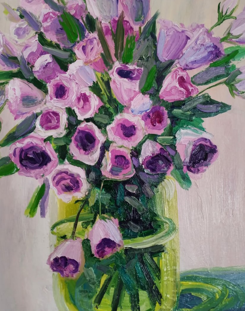 Oil painting Eustoma Nina L - 6