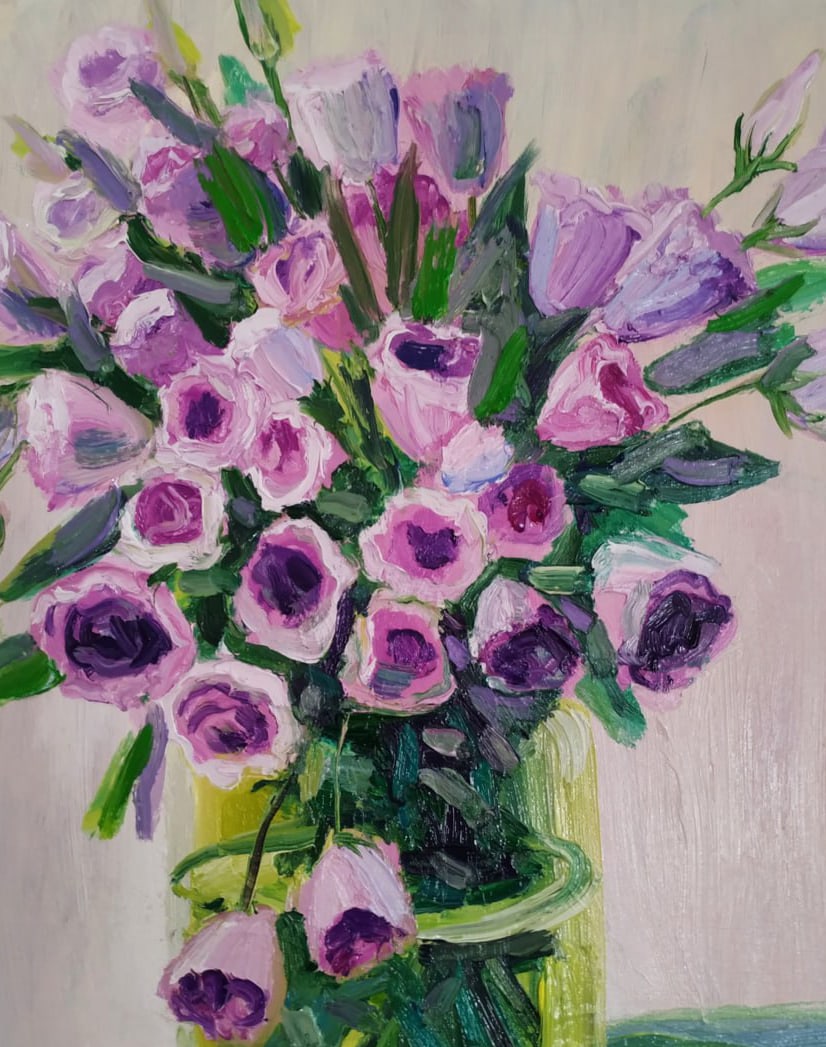 Oil painting Eustoma Nina L - 7