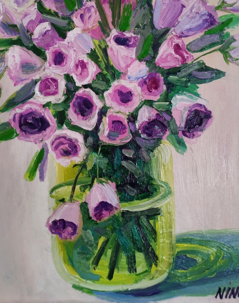 Oil painting Eustoma Nina L - 8
