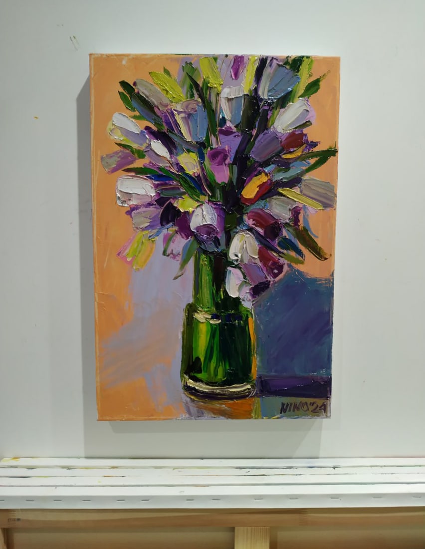 Oil painting Eustoma Nina L - 10