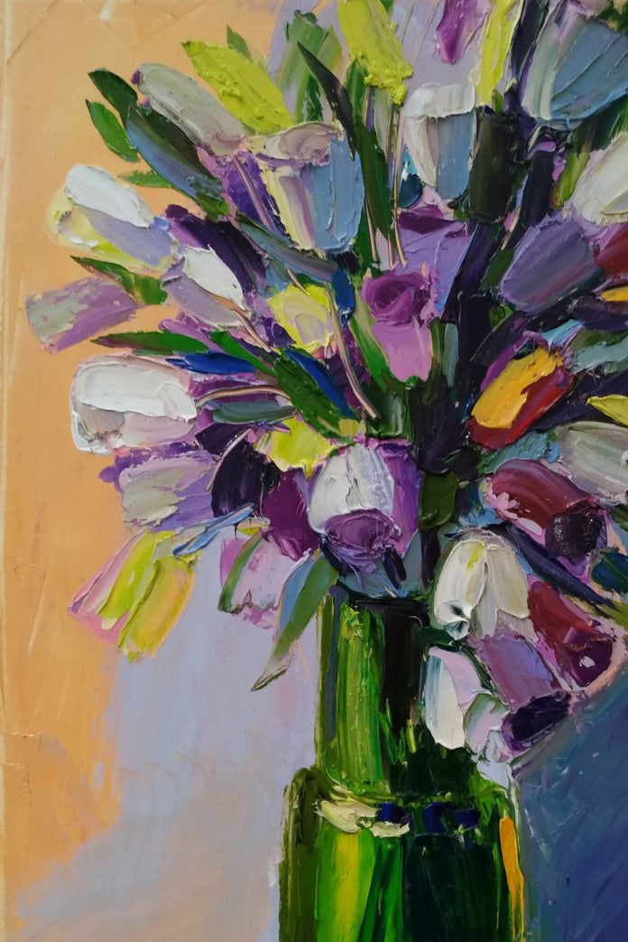 Oil painting Eustoma Nina L - 2