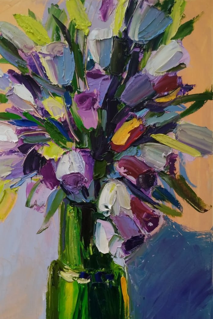 Oil painting Eustoma Nina L - 3