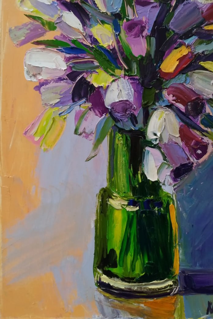 Oil painting Eustoma Nina L - 4
