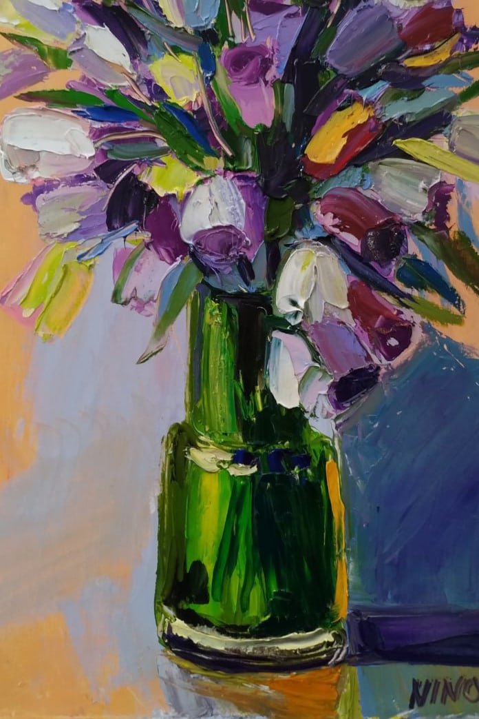 Oil painting Eustoma Nina L - 8