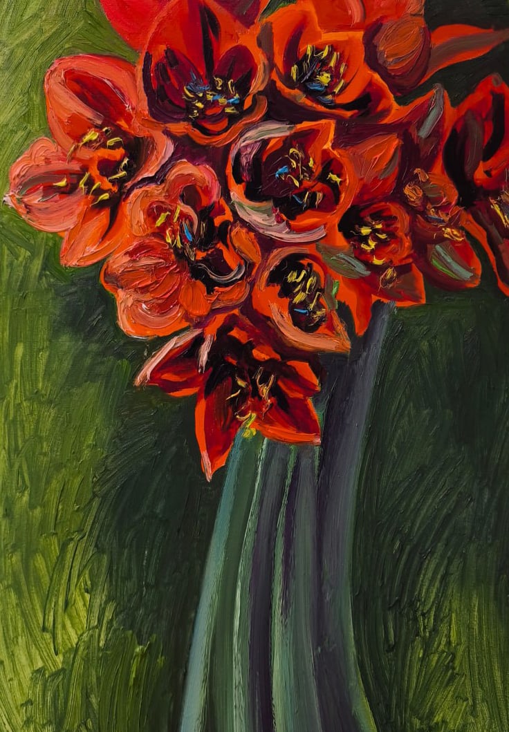 Oil painting Amaryllis Nina L - 6