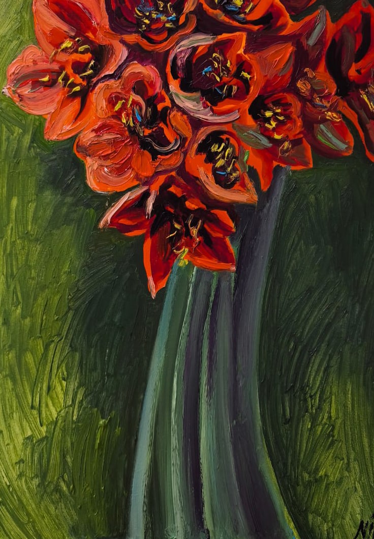 Oil painting Amaryllis Nina L - 8