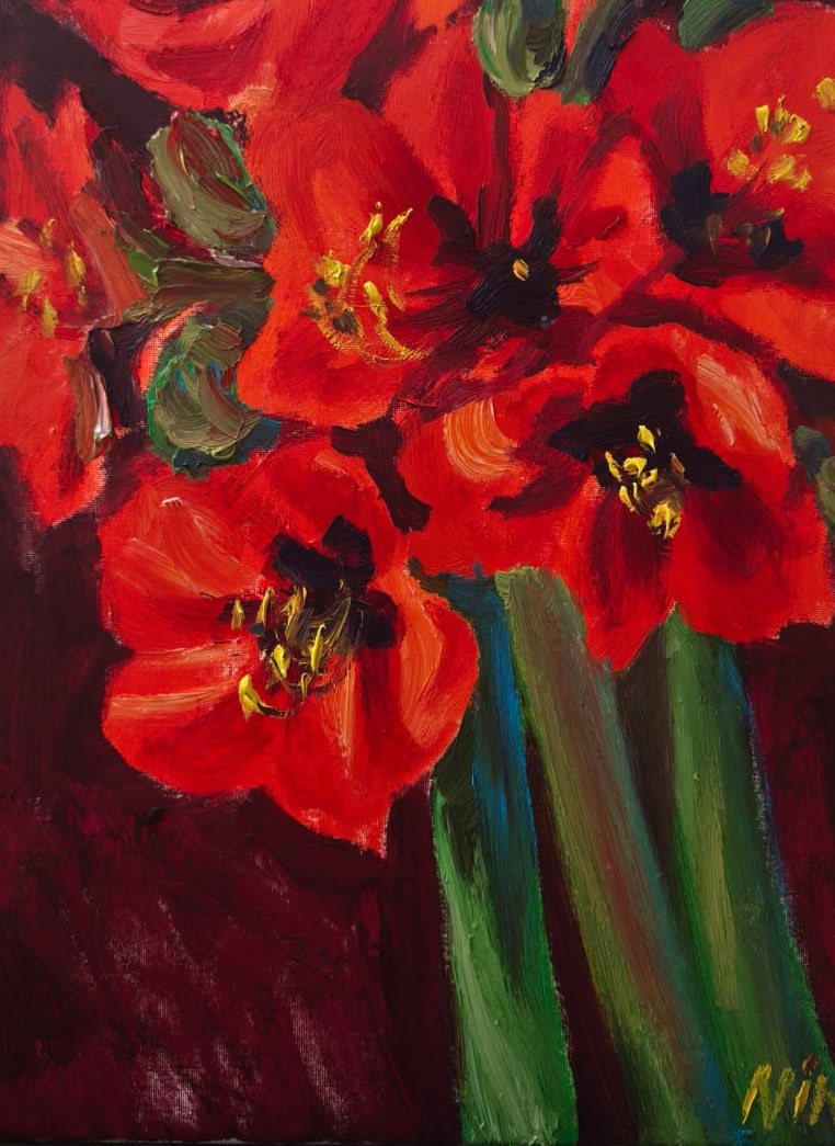 Oil painting Amaryllis Nina L - 8