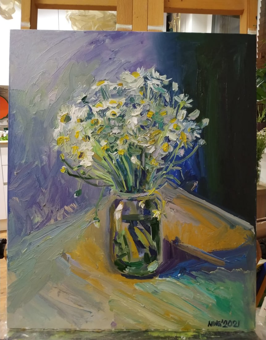 Oil painting Daisies Nina L - 10
