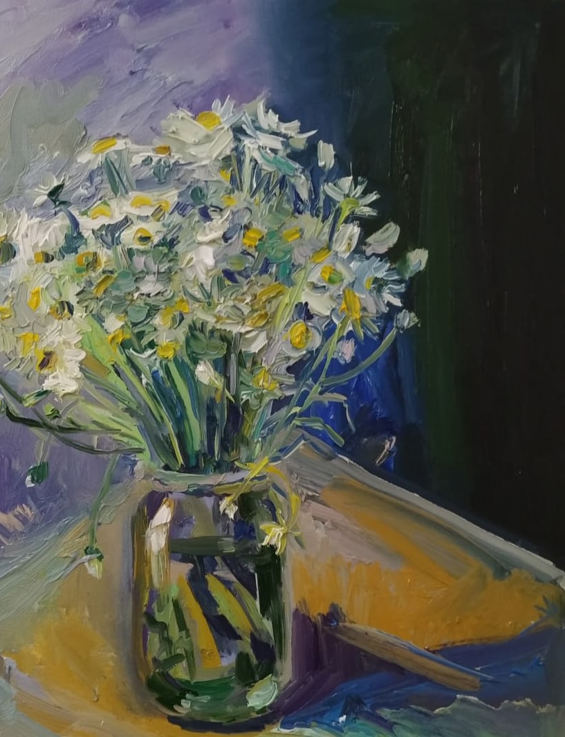 Oil painting Daisies Nina L - 3
