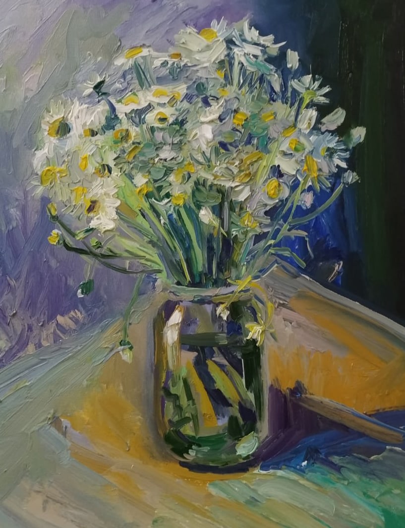 Oil painting Daisies Nina L - 6