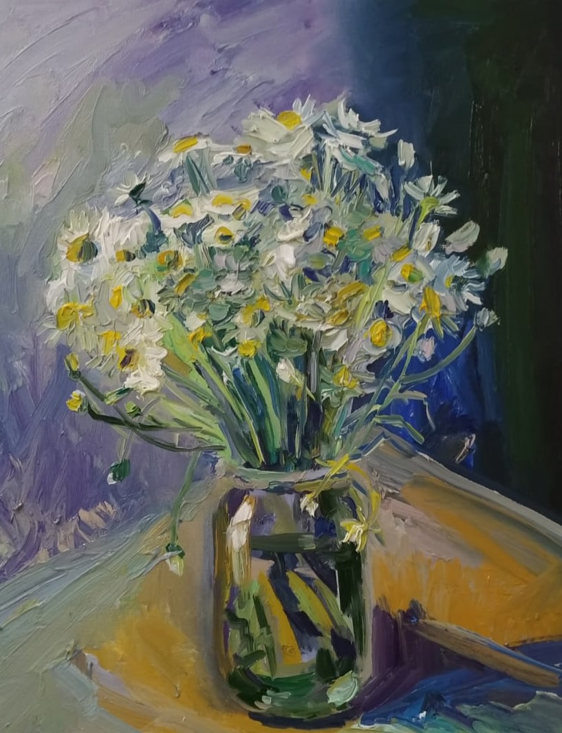 Oil painting Daisies Nina L - 7
