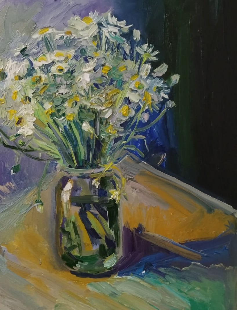 Oil painting Daisies Nina L - 9