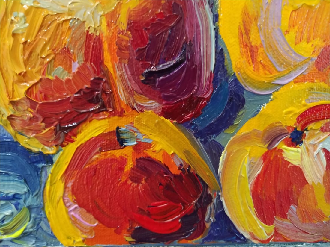 Oil painting A box of peaches Nina L - 2