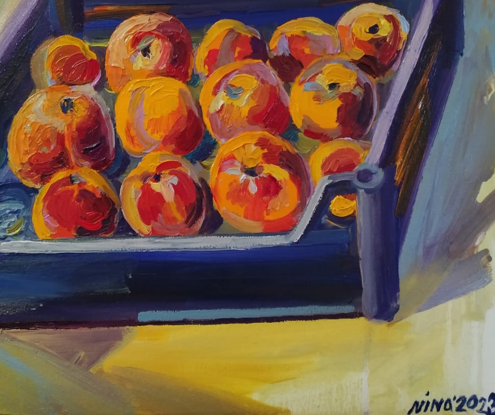 Oil painting A box of peaches Nina L - 9