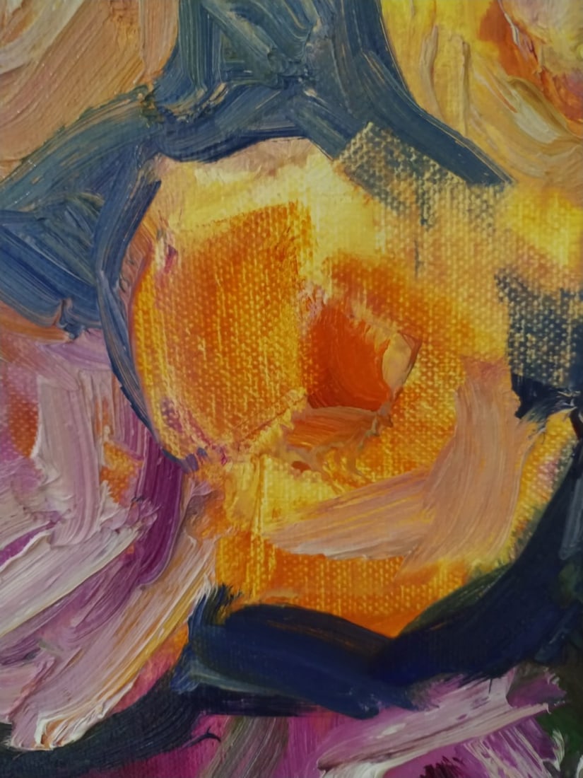 Oil painting diptych of Roses Nina L - 7