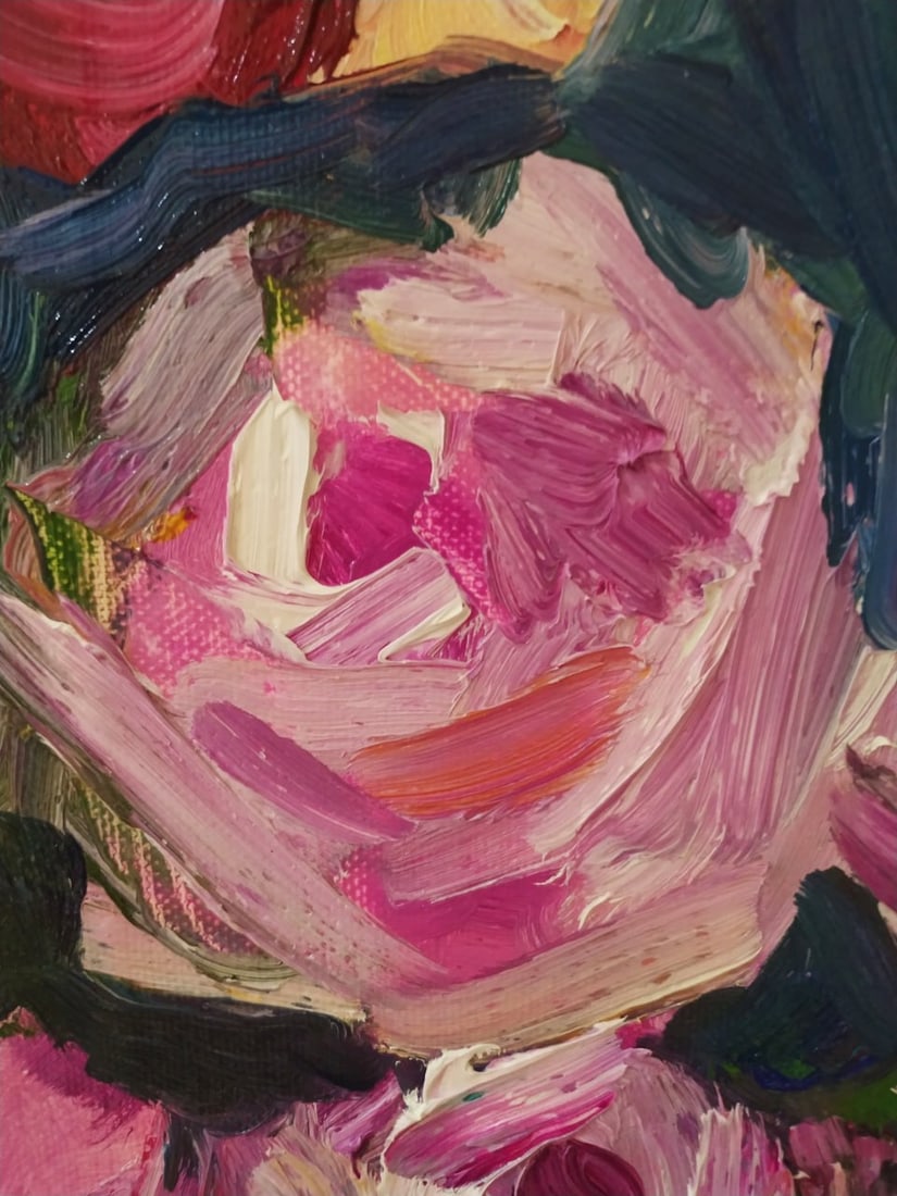 Oil painting diptych of Roses Nina L - 8