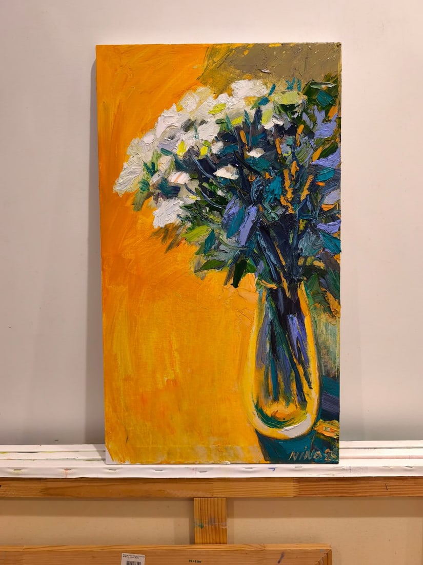 Oil painting Chrysanthemums Nina L - 2