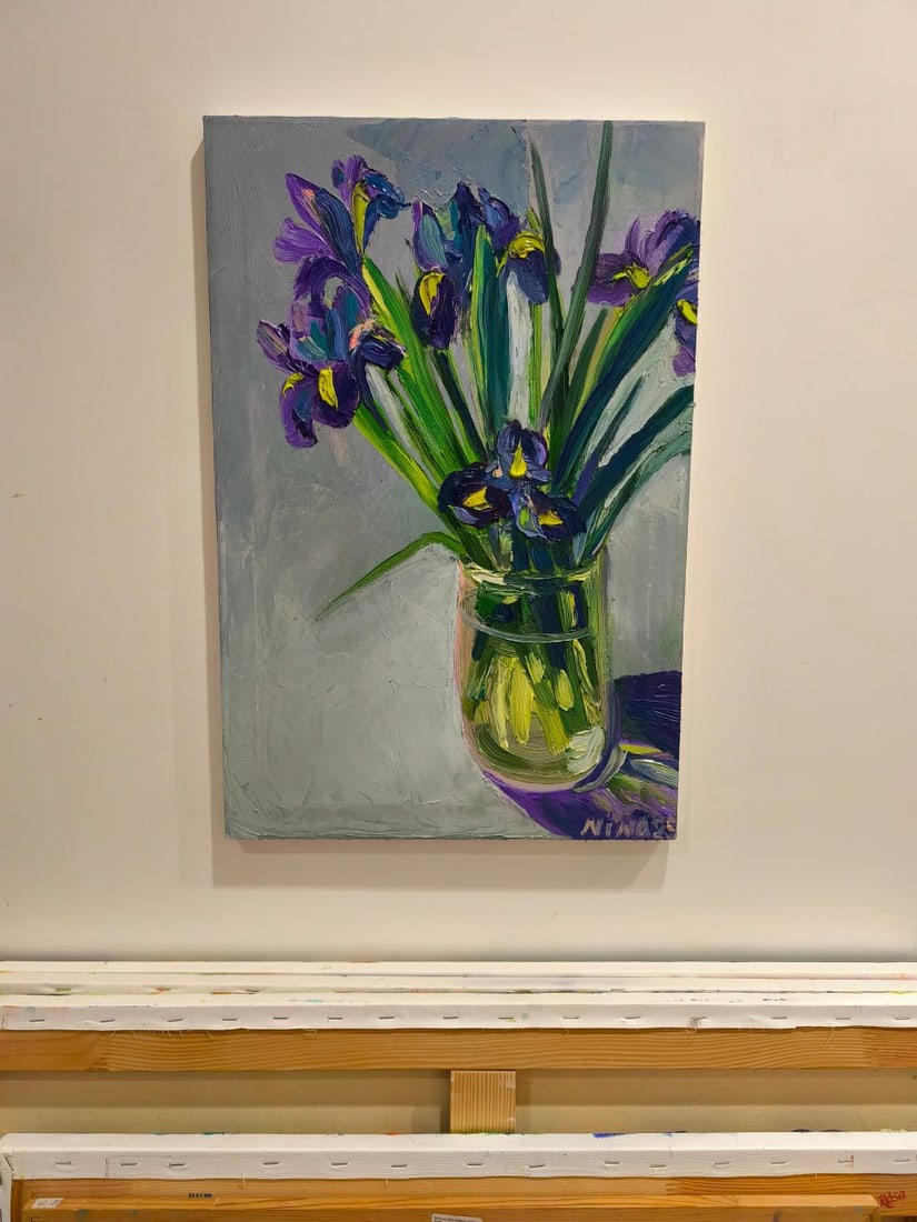 Oil painting Irises Nina L - 8