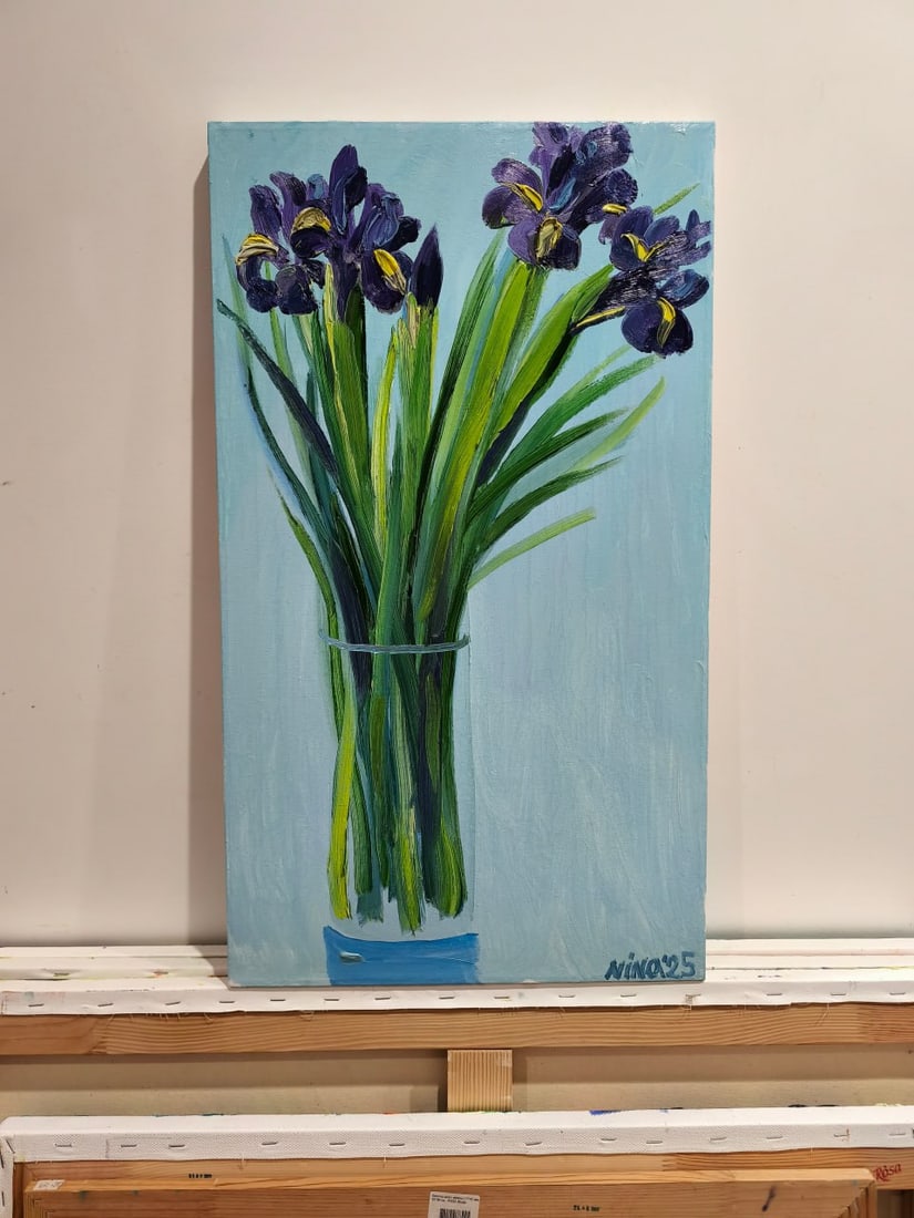 Oil painting Irises Nina L - 2