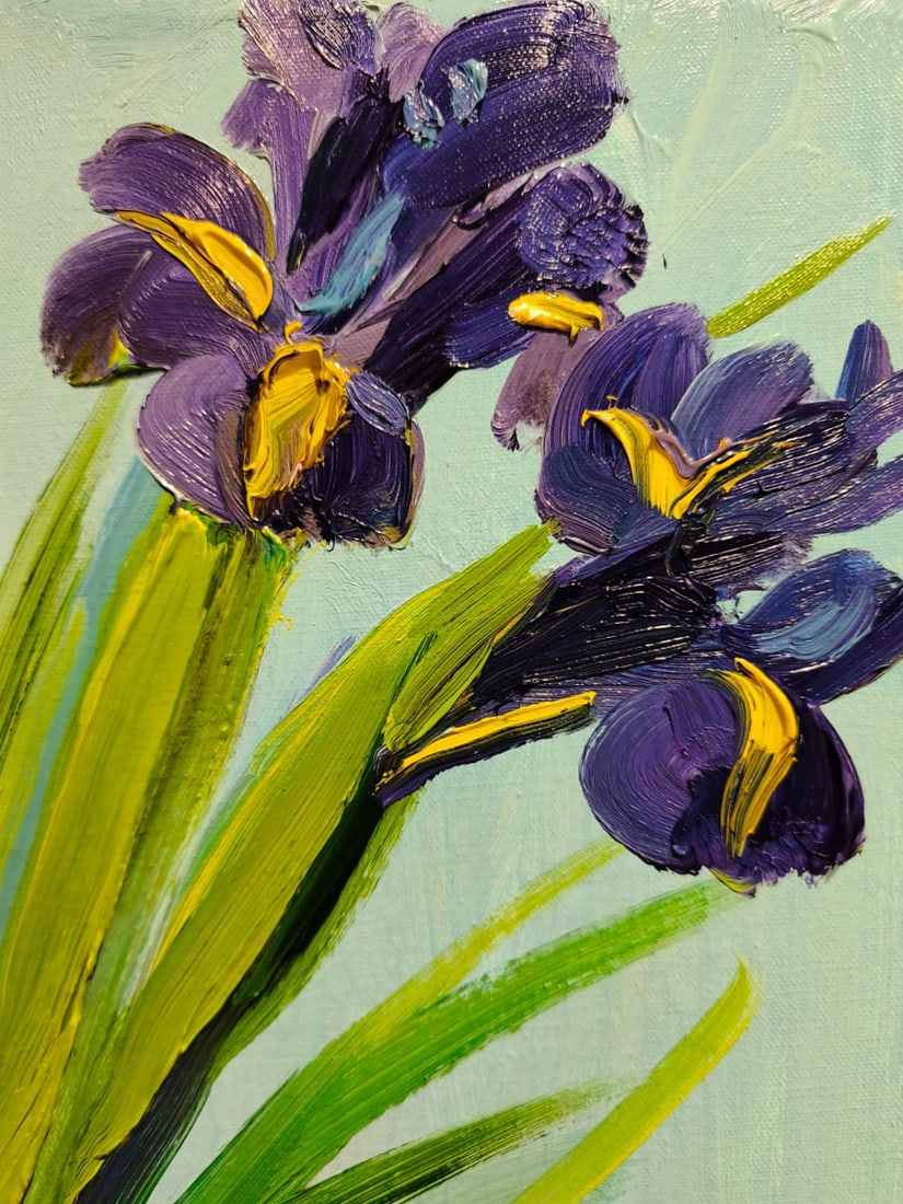 Oil painting Irises Nina L - 3