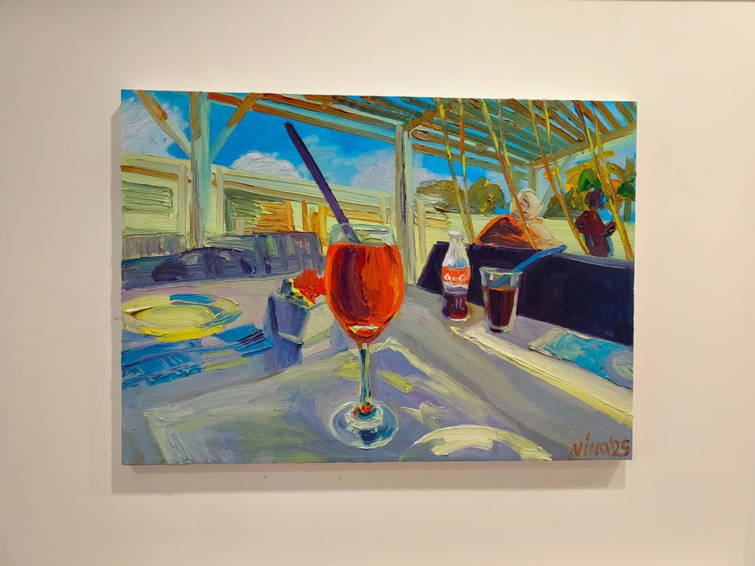 Oil painting Pomegranate cocktail Nina L - 7