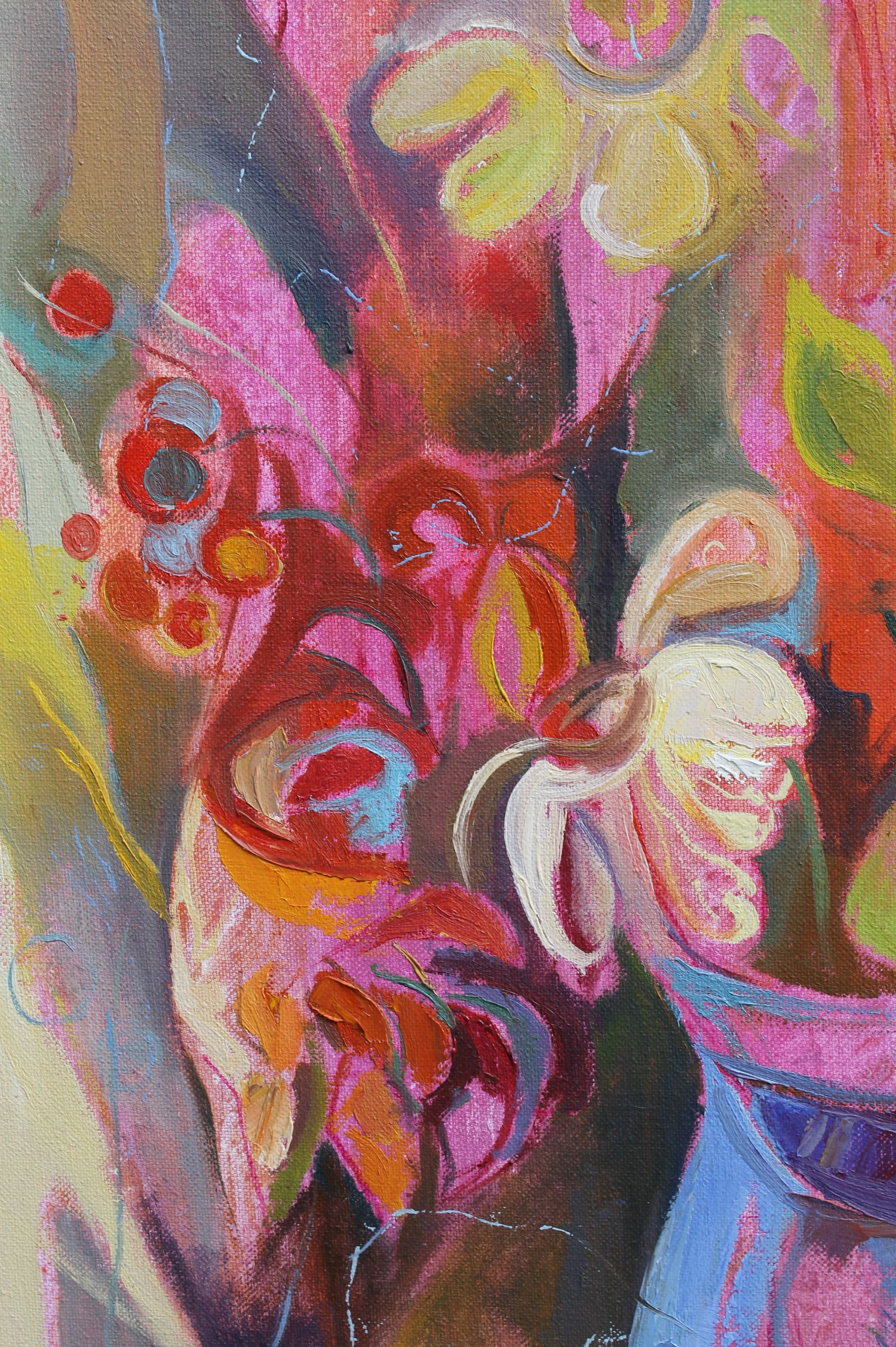 Oil acrylic painting Crimson Maria Voloschak - 11