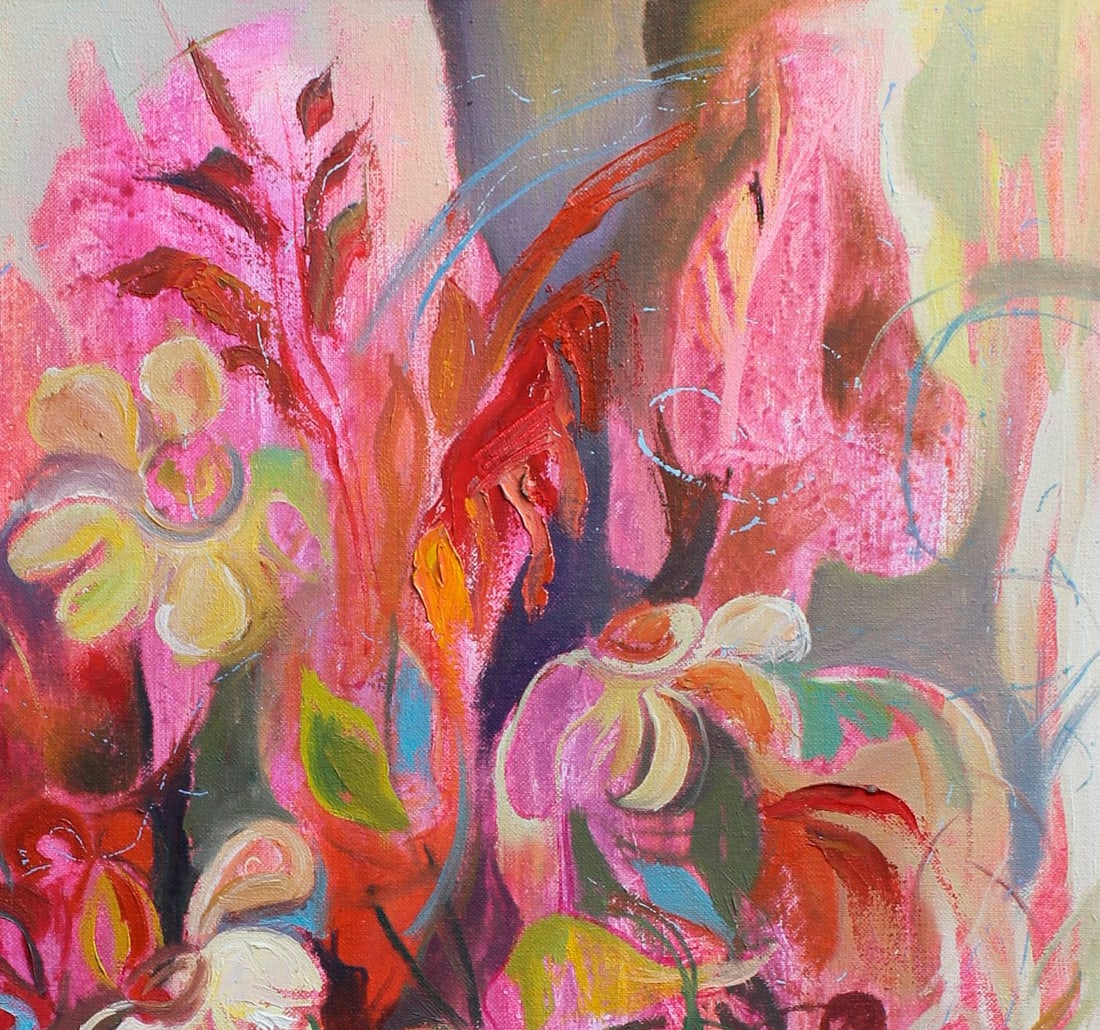 Oil acrylic painting Crimson Maria Voloschak - 6