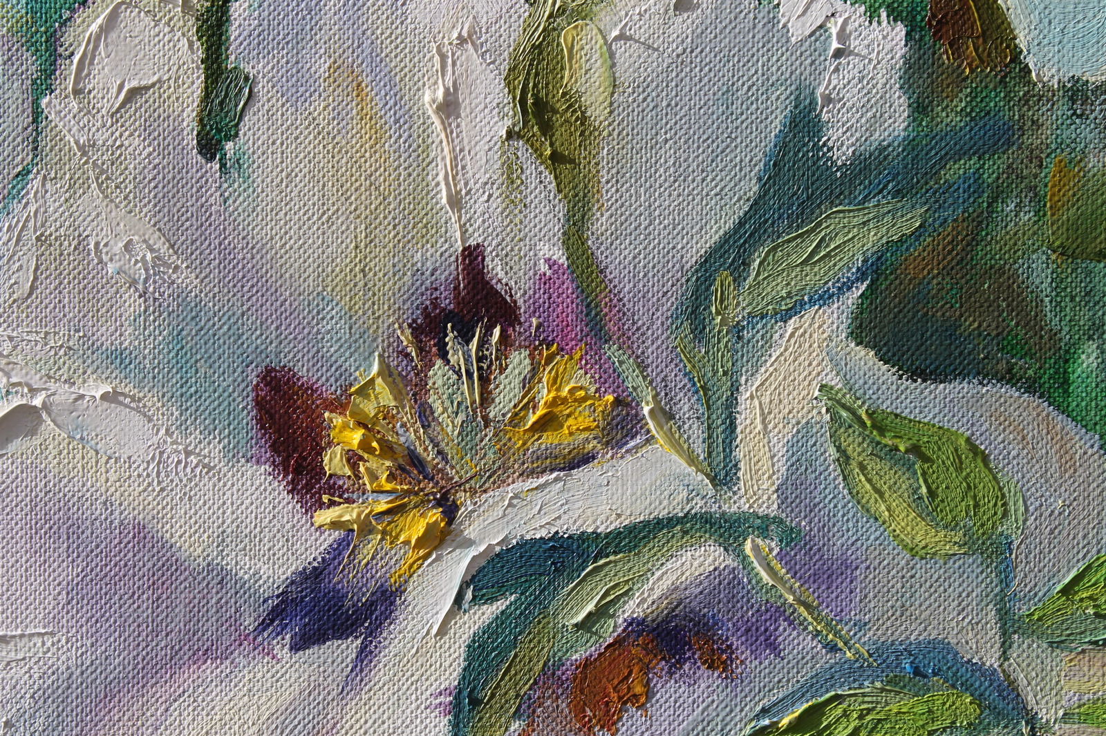 Oil painting White peonies Maria Voloschak - 9