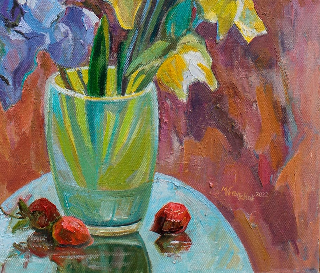 Oil painting Irises Maria Voloschak - 3