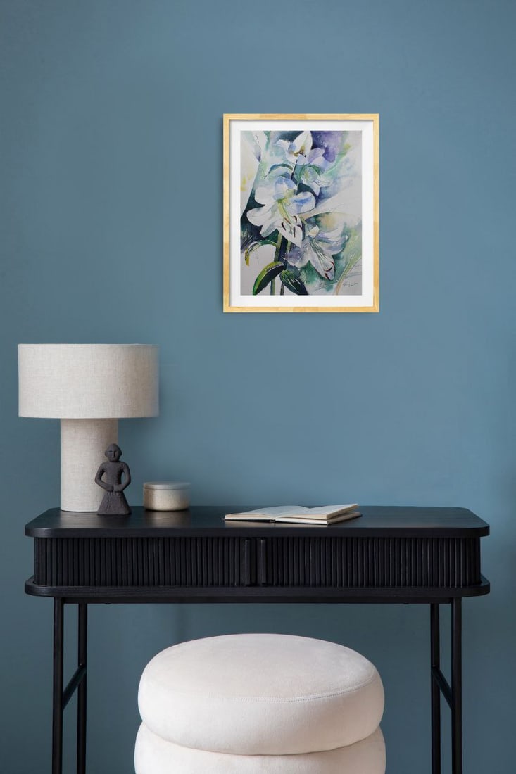 Watercolor painting Still life with lily Maria Voloschak - 10