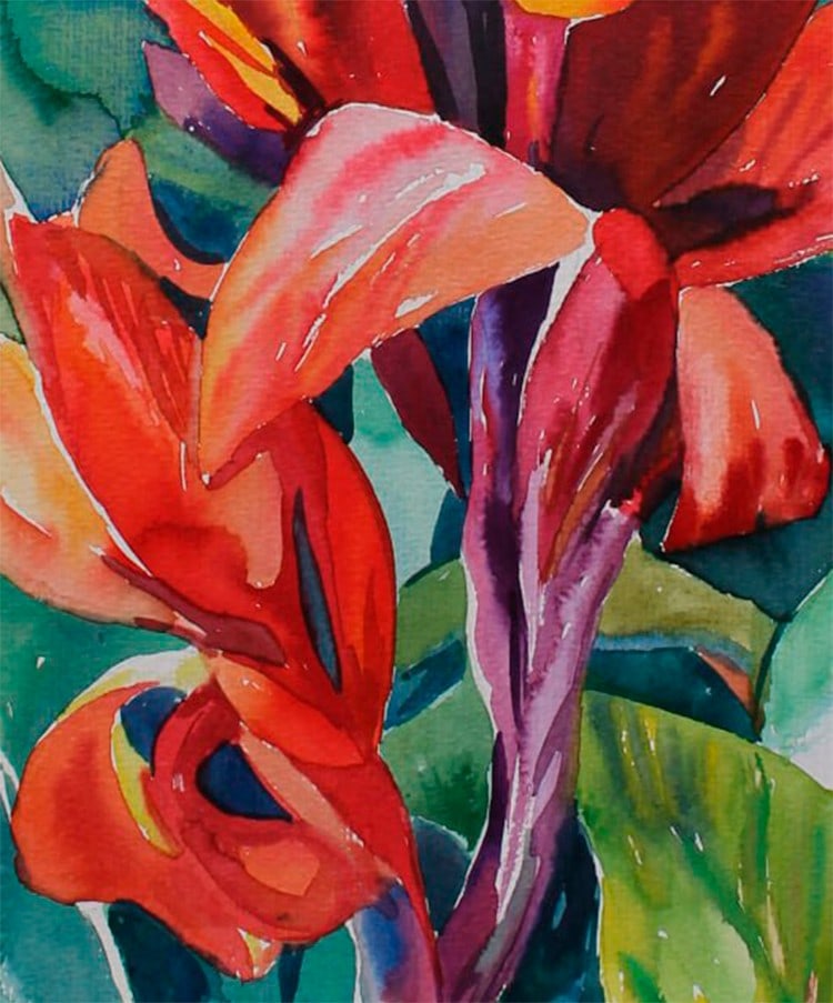 Watercolor painting Still life with flowers Maria Voloschak - 7