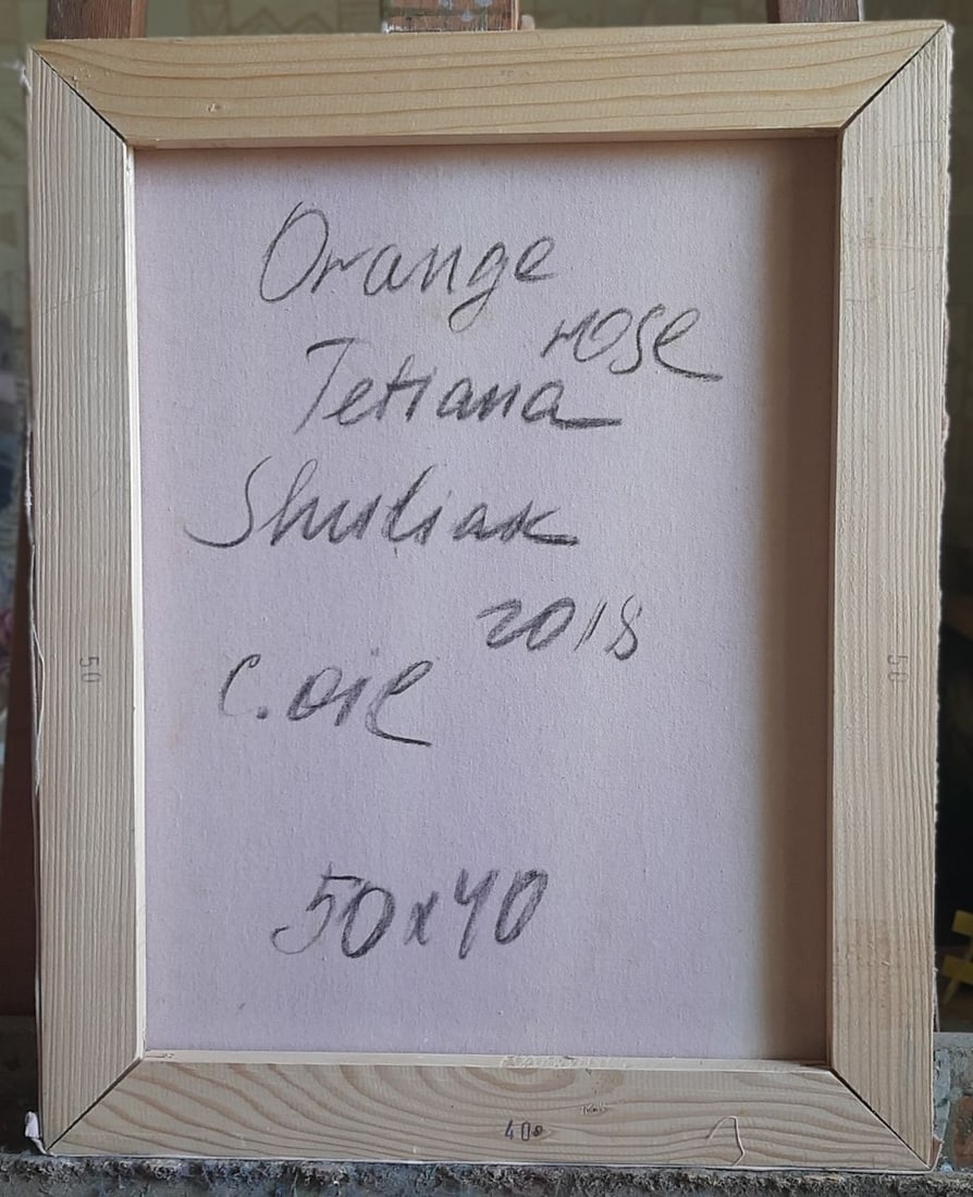 Abstract Oil painting Orange rose Tetyana Shulyak - 2