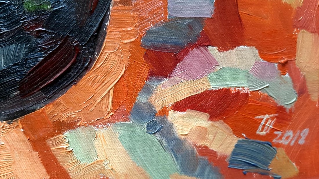 Abstract Oil painting Orange rose Tetyana Shulyak - 3