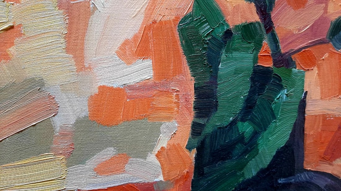 Abstract Oil painting Orange rose Tetyana Shulyak - 5