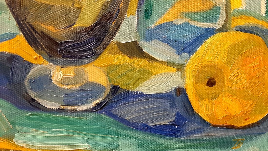 Abstract Oil painting Blue glass Tetyana Shulyak - 3