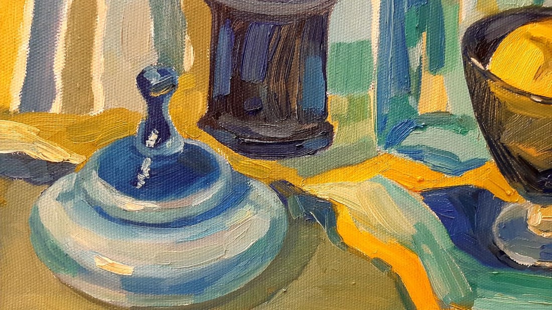 Abstract Oil painting Blue glass Tetyana Shulyak - 4