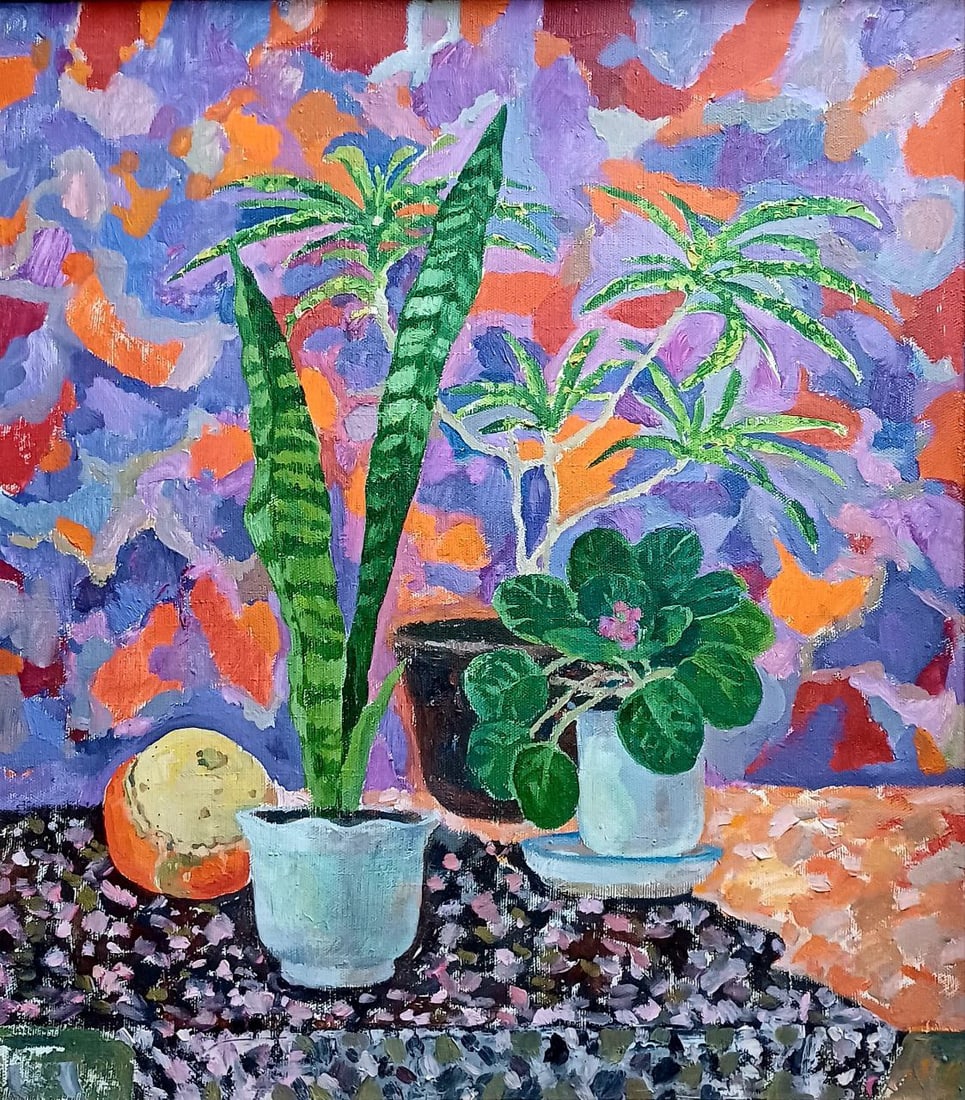 Oil painting Still life Tetyana Shulyak: Title: Oil painting Still life Tetyana Shulyak Description: 57Sl Painter: Tetyana Shulyak Size: 60x59 cm/23.62x23.22 inches Components: oil, canvas Original painting ERA: 1998Short information:Tetyana