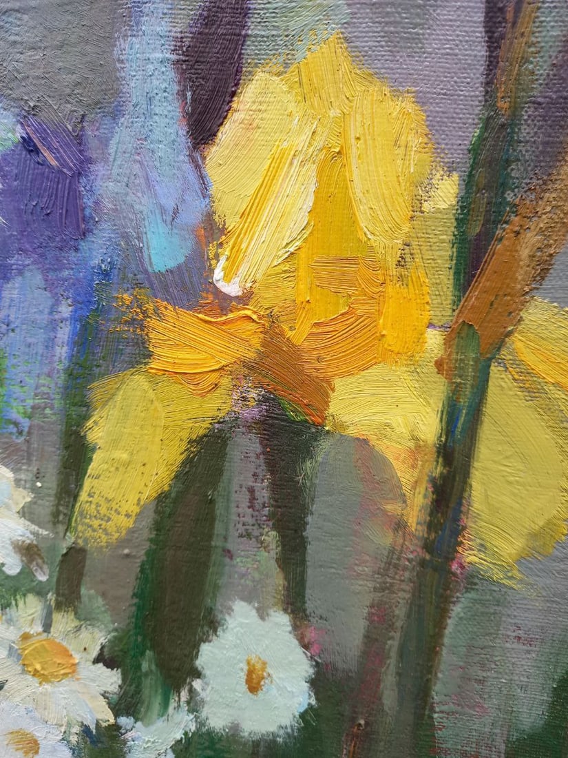 Oil painting Bouquet with irises Alex Ditriev - 6