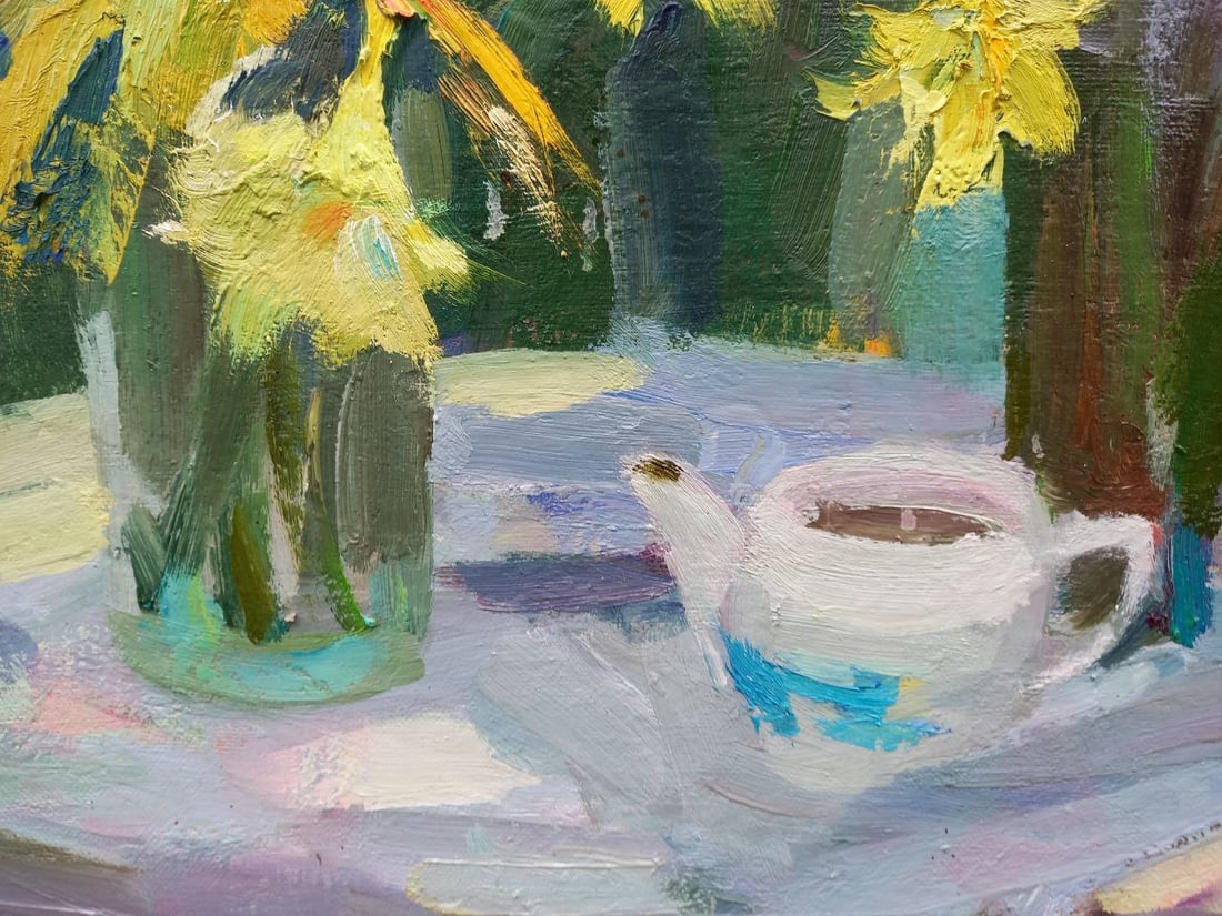 Oil painting Bouquet with irises Alex Ditriev - 8