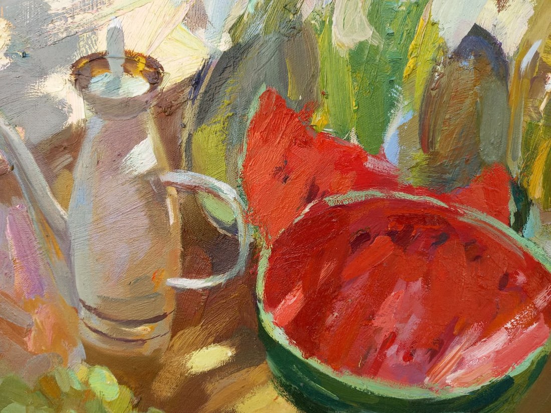 Oil painting Watermelon and lilies Alex Ditriev - 7