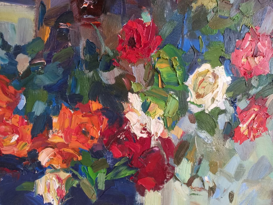 Oil painting Evening roses Alex Ditriev - 2