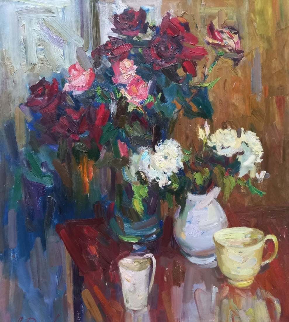 Oil painting Evening roses Alex Ditriev (1 of 11)